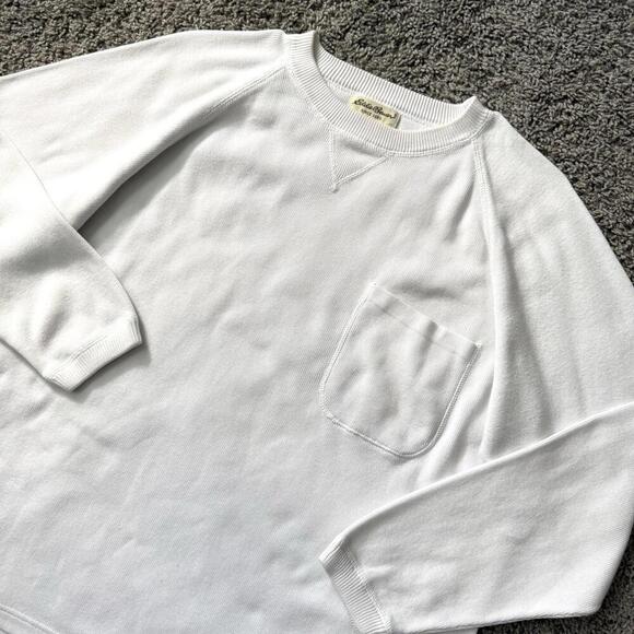 Eddie Bauer White Long Sleeve Pocket Shirt Men’s M 100% Cotton VTG Style Retro - Picture 1 of 10